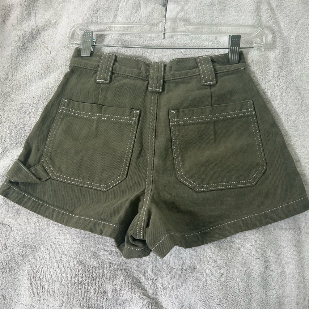 Olive Green Women's Shorts - Picture 2 of 5